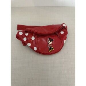Walt Disney World Minnie Mouse Red Fanny Pack Belt Bag Polka Dot Zipper Pouch